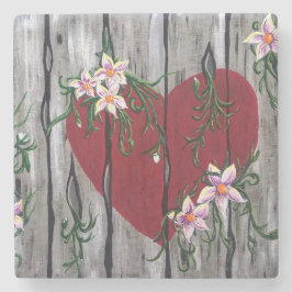 Porta-copo De Pedra Onde o amor cresce as portas copos de pedra