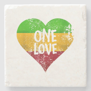 Porta-copo De Pedra One Love Rastafari T Shirt Jamaica Retro Vintage G