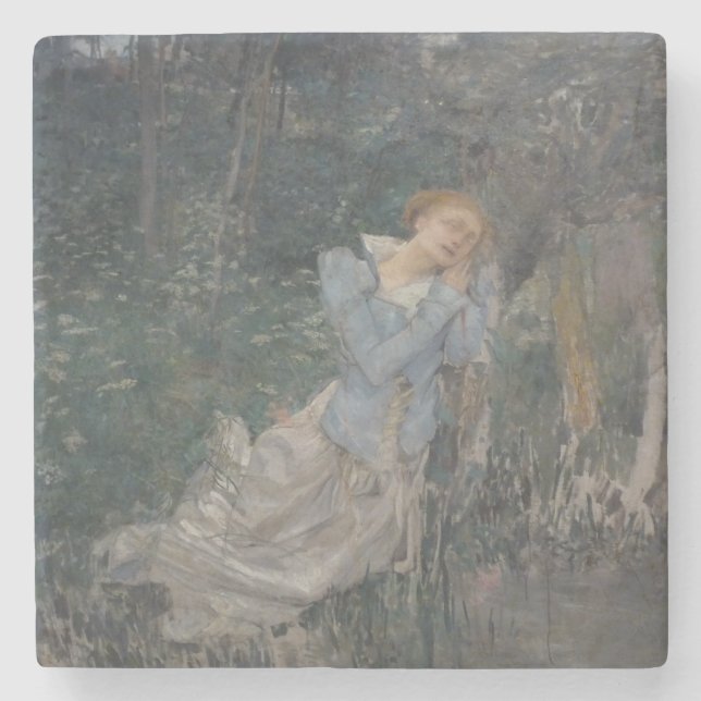 Porta-copo De Pedra Ophelia (Weeping Woman) (por Jules Bastien-Lepage) (Frente)