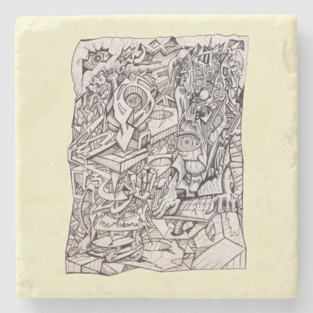 Porta-copo De Pedra Órgão de preocupações (Frente)