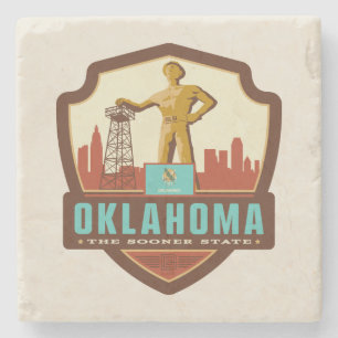 Porta-copo De Pedra Orgulho de Estado Oklahoma