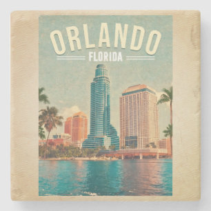 Porta-copo De Pedra Orlando Florida Vintage High Building Palm 1960