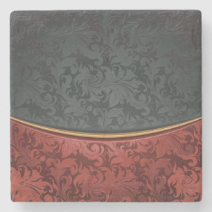 Porta-copo De Pedra Ornamento do vintage vermelho e preto