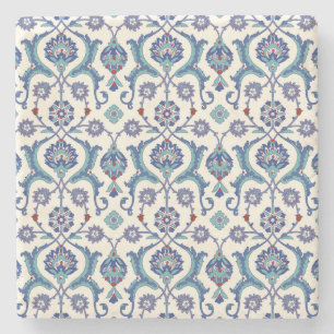 Porta-copo De Pedra Ornamento Floral: Padrão Árabe Tradicional.