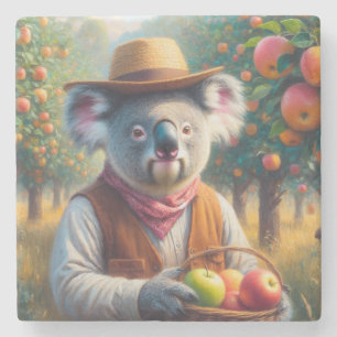 Porta-copo De Pedra Orquídea de maçã Koala