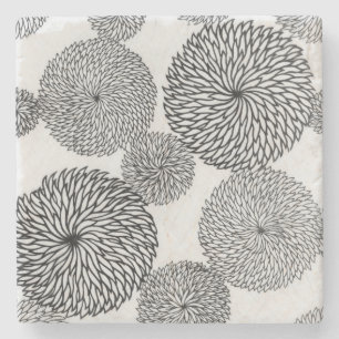 Porta-copo De Pedra Os crisântemos da escola japonesa