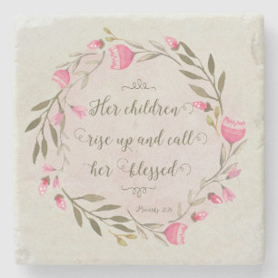 Porta-copo De Pedra Os Filhos Dela Levantam-Se E Chamam-Lhe Abençoada