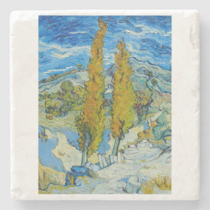 Porta-copo De Pedra Os Poplars no Santo Remy 1889 por Vincent van Gogh