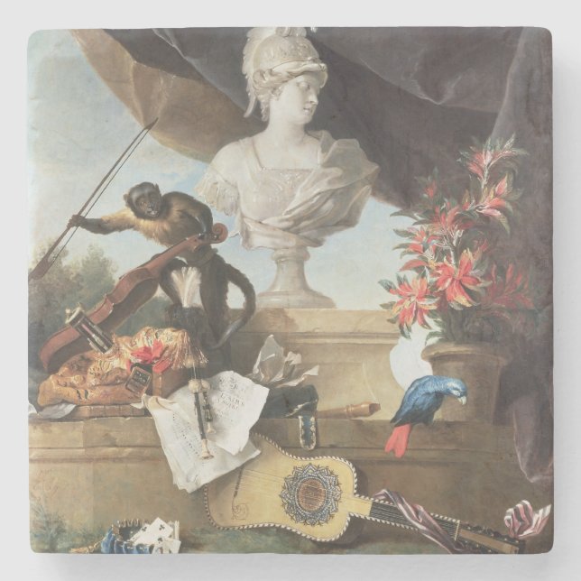 Porta-copo De Pedra Os quatro continentes: Europa, 1722 (óleo em (Frente)