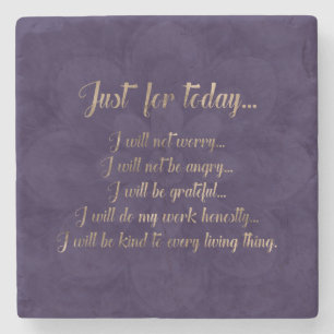 Porta-copo De Pedra Ouro dos princípios de Reiki em lótus roxos