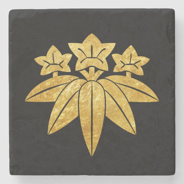 Porta-copo De Pedra Ouro japonês do falso de Kamakura Minamoto (Frente)