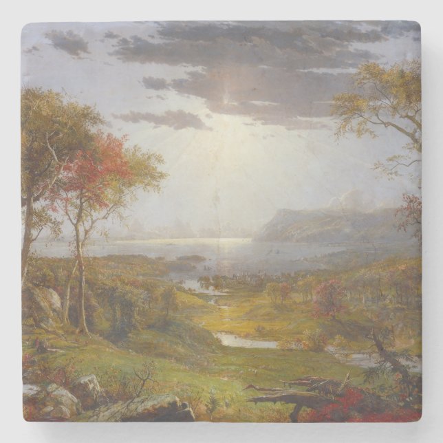 Porta-copo De Pedra Outono do Rio Hudson (Estado de Nova Iorque) (Frente)