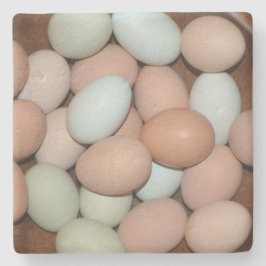 Porta-copo De Pedra Ovo De Galinha Colorido