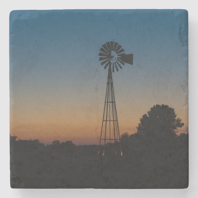 Porta-copo De Pedra Ozark Windmill Sunset (Frente)