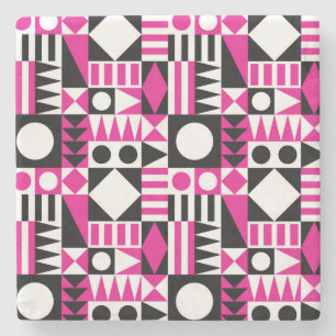 Porta-copo De Pedra Padrão abstrato moderno do século médio.