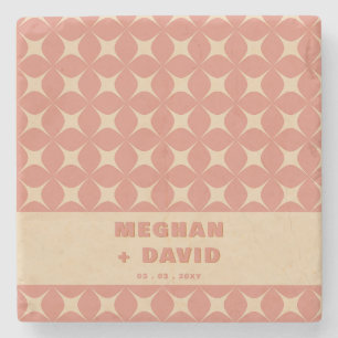 Porta-copo De Pedra Padrão Boho Terracota Casamento Retro Groovy 70s