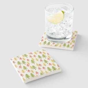 Porta-copo De Pedra Padrão Colorido de Arte de Pinetree da Floresta Rú