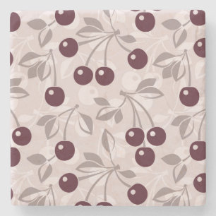 Porta-copo De Pedra Padrão com Cherries 2