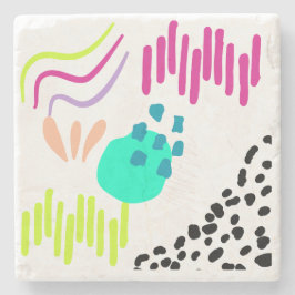 Porta-copo De Pedra Padrão de Abstrato colorida moderno.