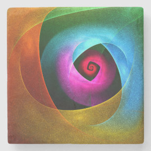 Porta-copo De Pedra Padrão de Abstrato de Arte Azul Cor-de-Cor-de-Cor