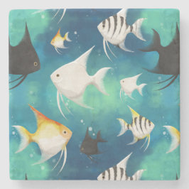 Porta-copo De Pedra Padrão de Aquário de Angelfish