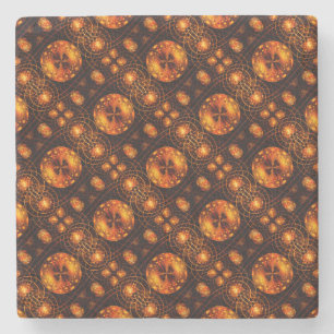 Porta-copo De Pedra Padrão de Arte Abstrata Boho Moderno Elegante Dour