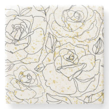 Padrão de Arte de Linha de Rosa Minimalista para A