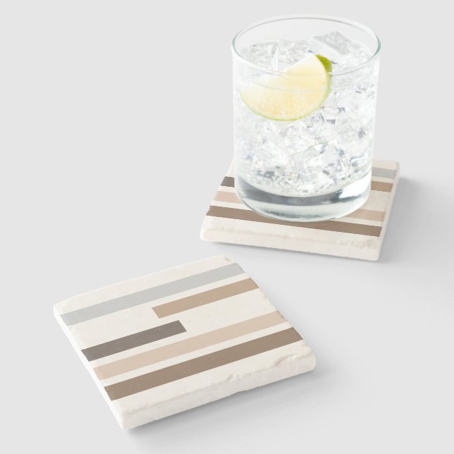 Porta-copo De Pedra Padrão de Arte de Stripes Geométricas de Abstrato  (Lateral)