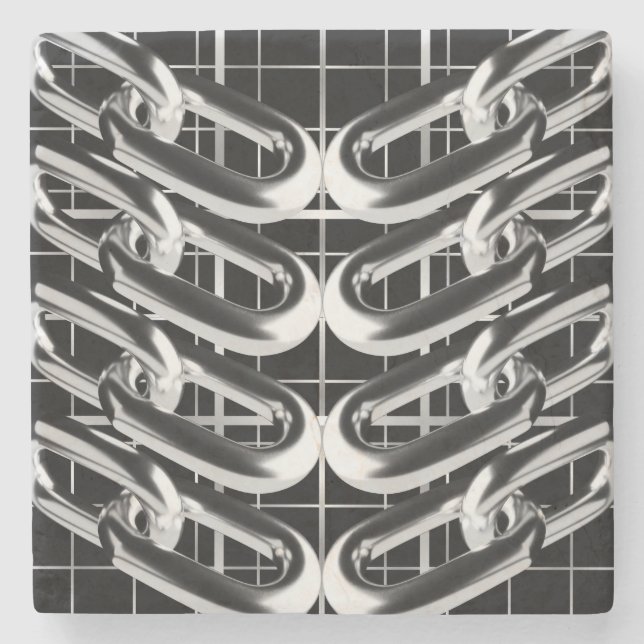 Porta-copo De Pedra Padrão de cadeia metálica (Frente)