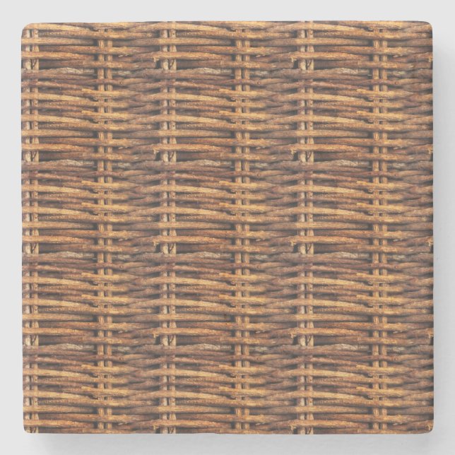 Porta-copo De Pedra Padrão de cesta do Wicker (Frente)
