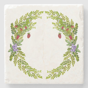 Porta-copo De Pedra Padrão de coloração aquosa colorida de bagas de ra