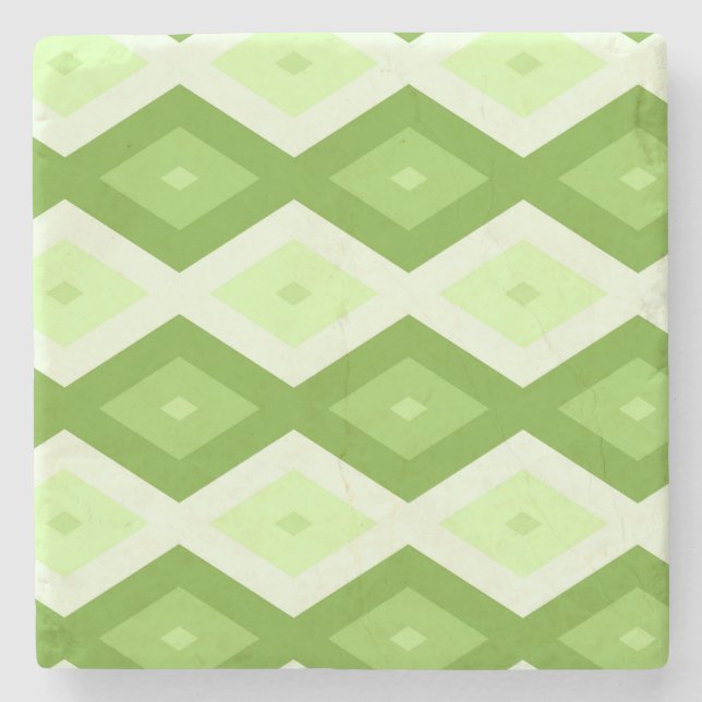 Porta-copo De Pedra Padrão de diamante verde Chartreuse (Frente)
