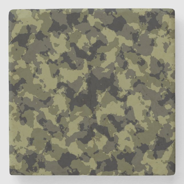 Porta-copo De Pedra Padrão de estilo militar da Camouflage (Frente)