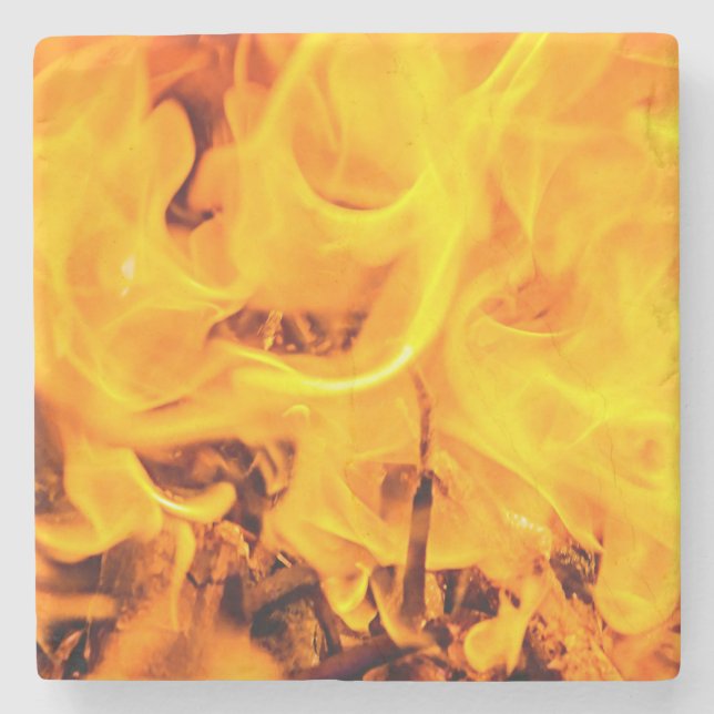 Porta-copo De Pedra Padrão De Incêndio E Chamas (Frente)