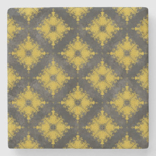 Porta-copo De Pedra Padrão de Intermitência de Diamante Amarelo e Pr