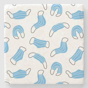 Porta-copo De Pedra Padrão de máscara médica