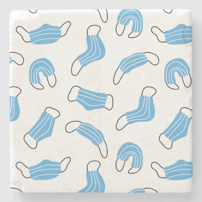 Porta-copo De Pedra Padrão de máscara médica (Frente)