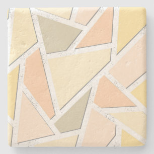 Porta-copo De Pedra Padrão de mosaico amarelo limão