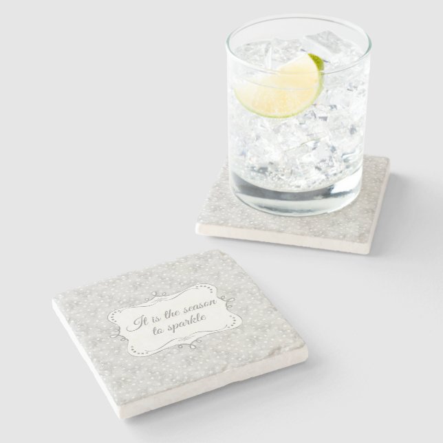 Porta-copo De Pedra Padrão de Natal Elegante Personalizado (Lateral)