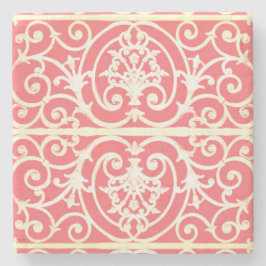 Porta-copo De Pedra Padrão de rolagem de coral