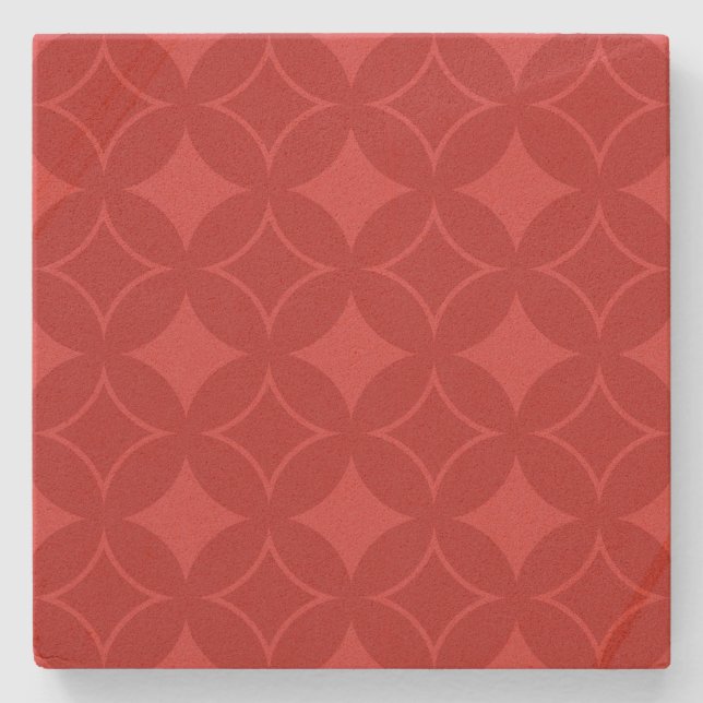Porta-copo De Pedra Padrão de shippo vermelho (Frente)