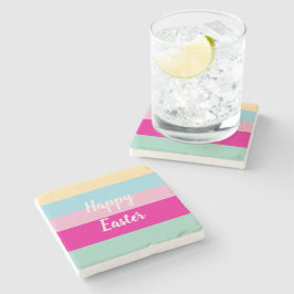 Porta-copo De Pedra Padrão de Stripes Coloridas do felz pascoa