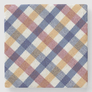 Porta-copo De Pedra Padrão de Tartan multicolor