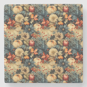 Porta-copo De Pedra Padrão de Vintage de Ação de Graças Floral (12)