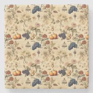 Porta-copo De Pedra Padrão de Vintage de Ação de Graças Floral (4)