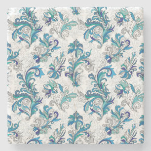 Porta-copo De Pedra Padrão de Vintagem da Porta Floral Pastel.