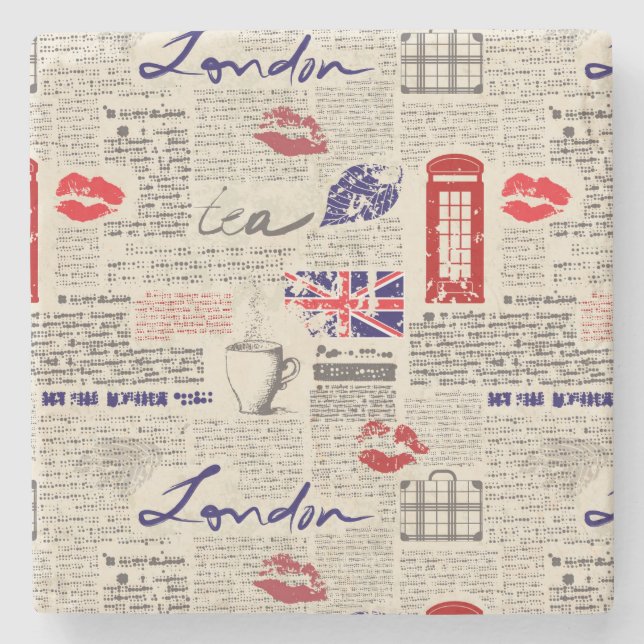 Porta-copo De Pedra Padrão do jornal londrino (Frente)