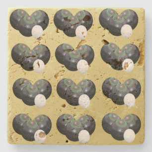 Porta-copo De Pedra Padrão Dourado E Preto De Bolinhos,