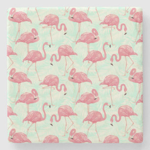 Porta-copo De Pedra Padrão Flamingo Pink Elegante de Chic