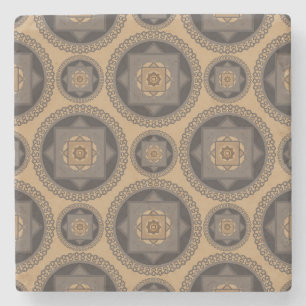 Porta-copo De Pedra Padrão Floral do Abstrato de Luxury Mandala